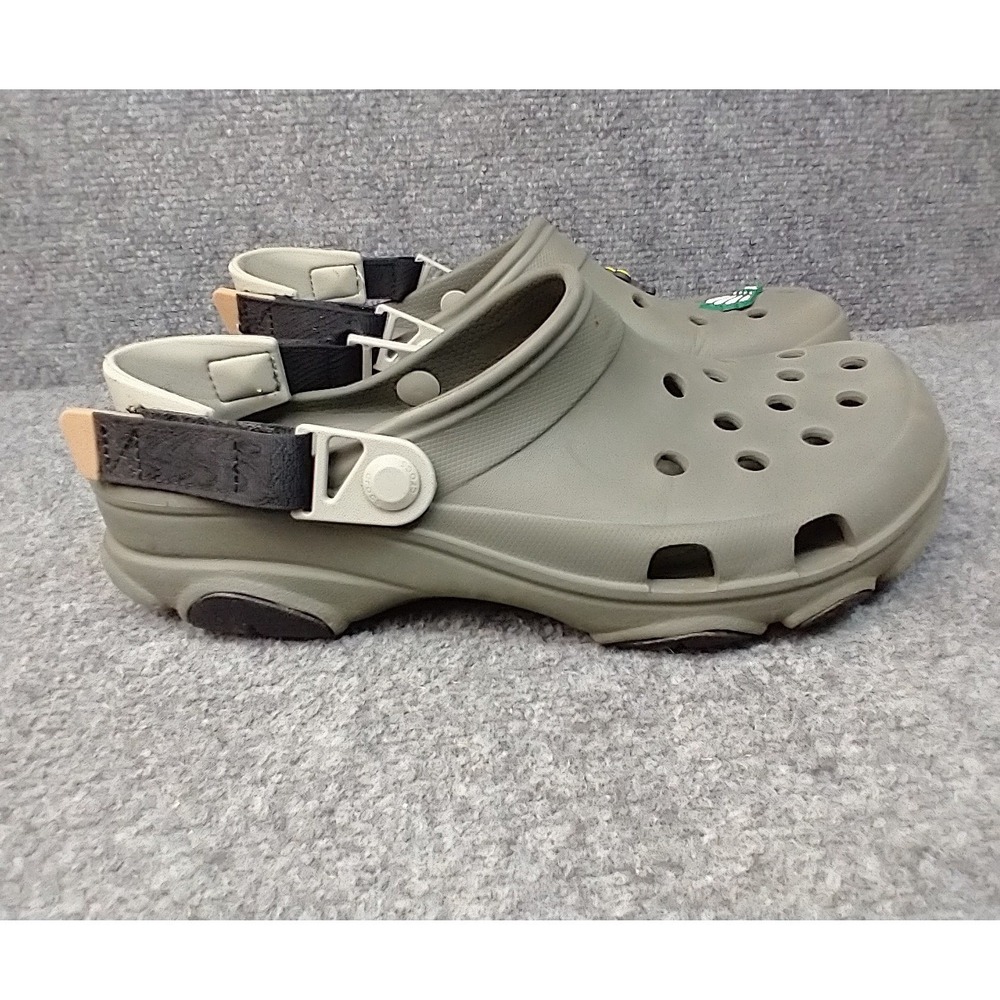 Crocs All-Terrain Clogs Mens Size 9 Green Adjustable Strap Rugged Sole 206340